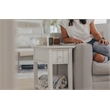 Sea Wind Florida Monaco Wood Chairside Table with Lower Shelf in White