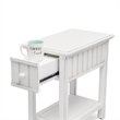Sea Wind Florida Monaco Wood Chairside Table with Lower Shelf in White