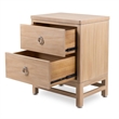 Monterey Solid Wood Tan Coastal Modern 2 Drawer Nightstand - Home Accent