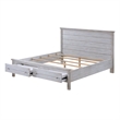 Sea Winds Trading Geneva Solidwood King Storage Bed in Distressed - White