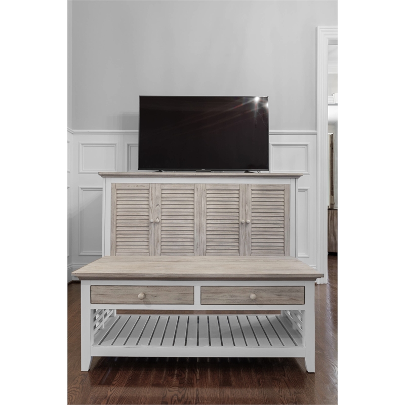Sea Winds Trading Islamorada Queen Cabinet Murphy Bed with - Beige - Wood