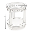 Sea Winds Trading Monaco Round End Table Pelican Inlay in White - Wood