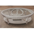 Sea Winds Trading Monaco Oval Coffee Table Anchor Inlay in White - Wood