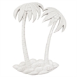 Sea Winds Trading Monaco Oval Coffee Table with Palm Insert in White - Wood