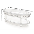 Sea Winds Trading Monaco Oval Coffee Table with Palm Insert in White - Wood