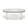 Sea Winds Trading Monaco Oval Coffee Table with Palm Insert in White - Wood
