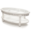 Sea Winds Trading Monaco Oval Coffee Table Pelican Inlay in White - Wood