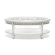 Sea Winds Trading Monaco Oval Coffee Table Pelican Inlay in White - Wood
