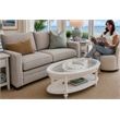 Sea Winds Trading Monaco Oval Coffee Table Pelican Inlay in White - Wood