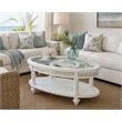 Sea Winds Trading Monaco Oval Coffee Table Pelican Inlay in White - Wood