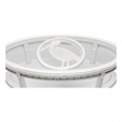 Sea Winds Trading Monaco Oval Coffee Table Pelican Inlay in White - Wood