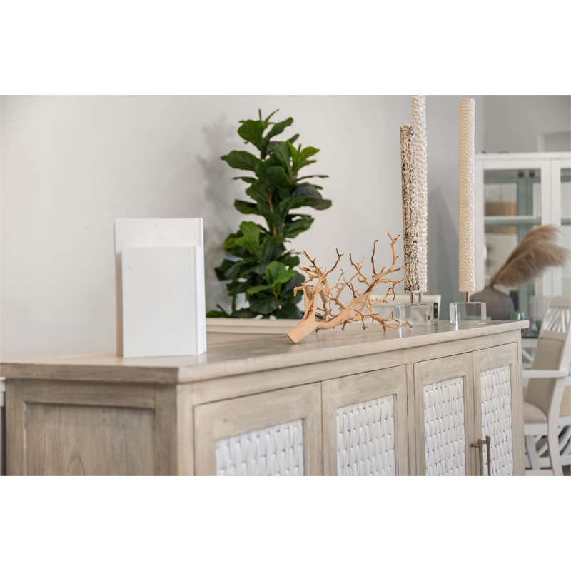 Sea Winds Tahiti - 4-Door Credenza - Coastal White - Wood - Piece Furniture