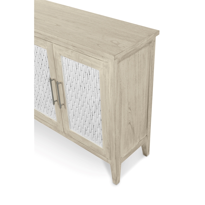 Sea Winds Tahiti - 4-Door Credenza - Coastal White - Wood - Piece Furniture