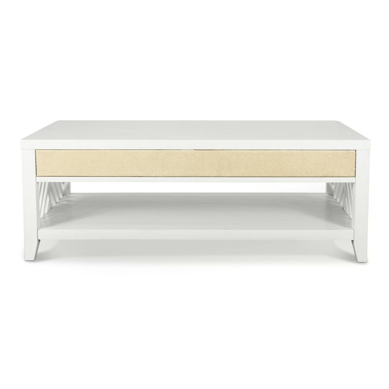 Sea Winds Miramar - 2-Drawer Cocktail Table with Casters - White - Wood