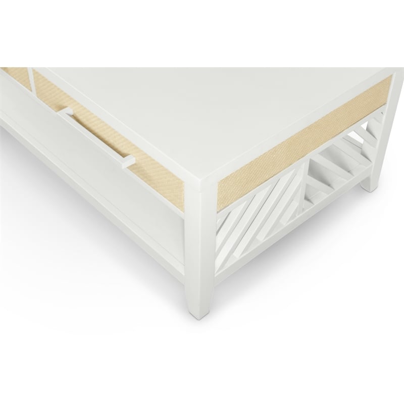 Sea Winds Miramar - 2-Drawer Cocktail Table with Casters - White - Wood