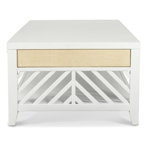 Sea Winds Miramar - 2-Drawer Cocktail Table with Casters - White - Wood