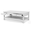 Sea Winds Geneva - 2-Drawer Cocktail Table with Casters - White - Wood