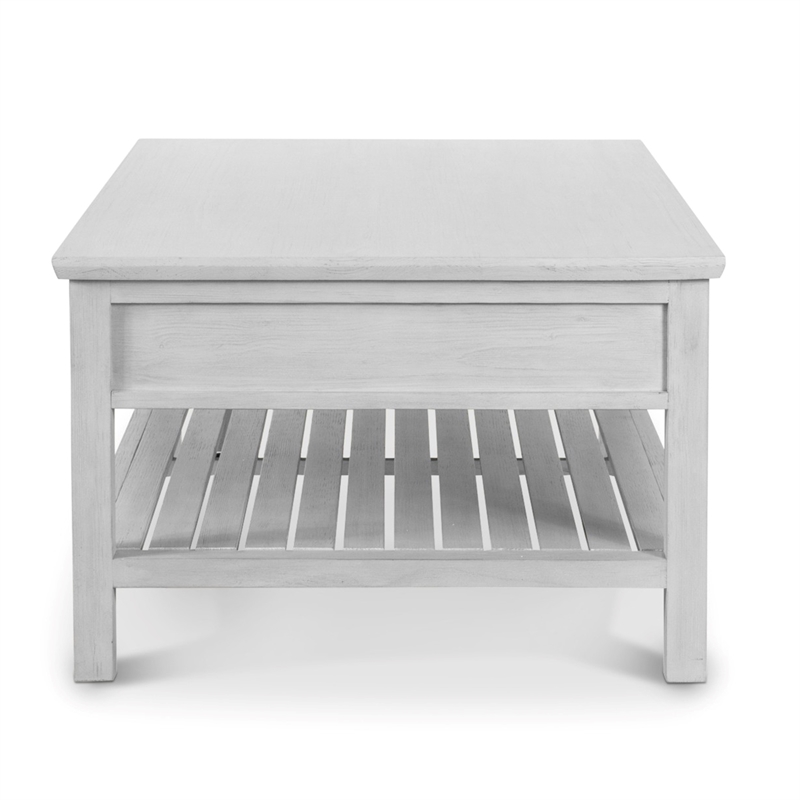 Sea Winds Geneva - 2-Drawer Cocktail Table with Casters - White - Wood