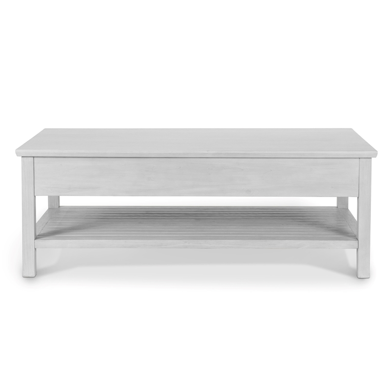 Sea Winds Geneva - 2-Drawer Cocktail Table with Casters - White - Wood