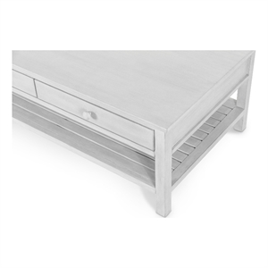 Sea Winds Geneva - 2-Drawer Cocktail Table with Casters - White - Wood