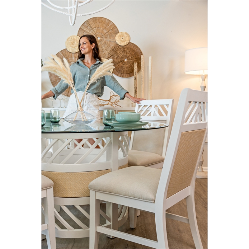 Miramar - Upholstered Side Chair - Set of 2 - Stark White Finish - Wood