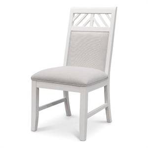 Miramar - Upholstered Side Chair - Set of 2 - Stark White Finish - Wood