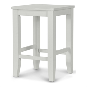 Miramar - 24&quot Backless Stool - Stark White Finish - Wood - Stool Decor