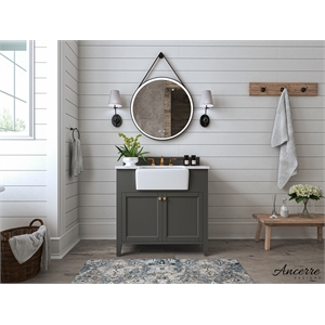 Ancerre Designs Adeline 36&quot Wood Bathroom Vanity Set in Sapphire Gray