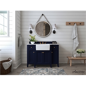 Ancerre Designs Adeline 48&quot Wood Bathroom Vanity Set in Heritage Blue