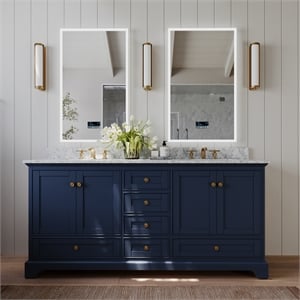 Ancerre Designs Audrey 72&quot Wood Bathroom Vanity Set in Heritage Blue
