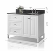 Ancerre Designs Hannah Right Basin Wood Bathroom Vanity Set in White