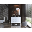 Ancerre Designs Hannah Right Basin Bathroom Vanity Set w/ Gold Hardware in White