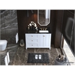 Ancerre Designs Hannah Right Basin Bathroom Vanity Set w/ Gold Hardware in White