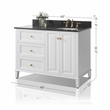 Ancerre Designs Hannah Right Basin Bathroom Vanity Set w/ Gold Hardware in White
