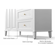 Ancerre Designs Hannah Right Basin Bathroom Vanity Set w/ Gold Hardware in White