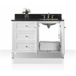 Ancerre Designs Hannah Right Basin Bathroom Vanity Set w/ Gold Hardware in White