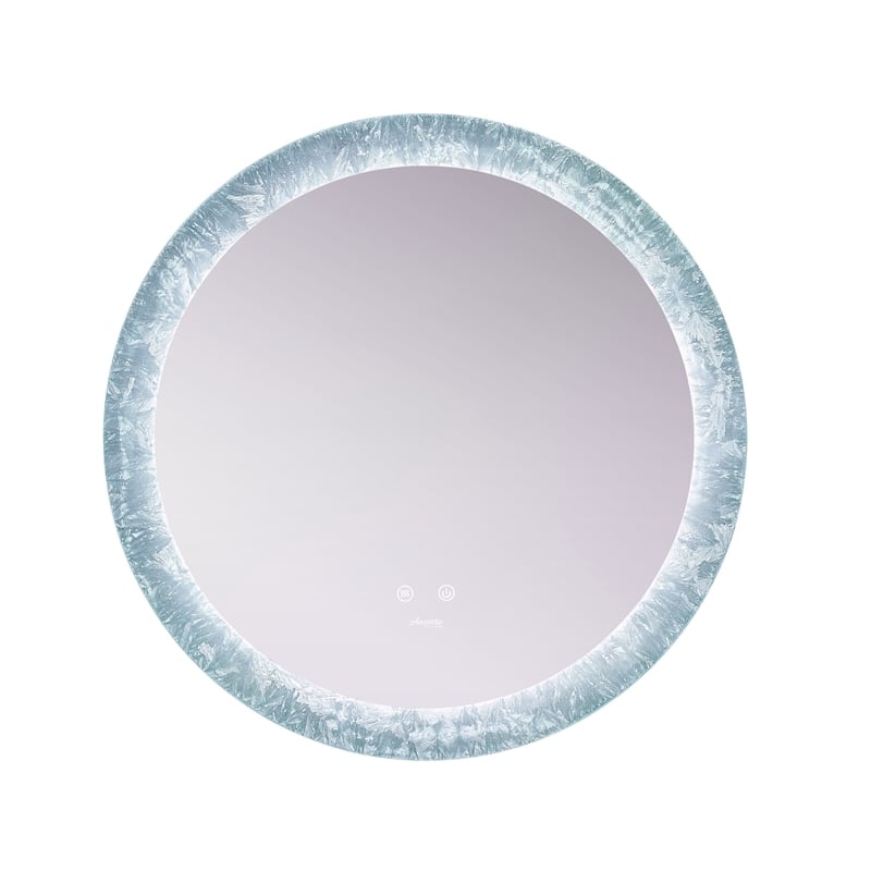Frysta 24 in. Round LED Frameless Mirror with Dimmer and Defogger
