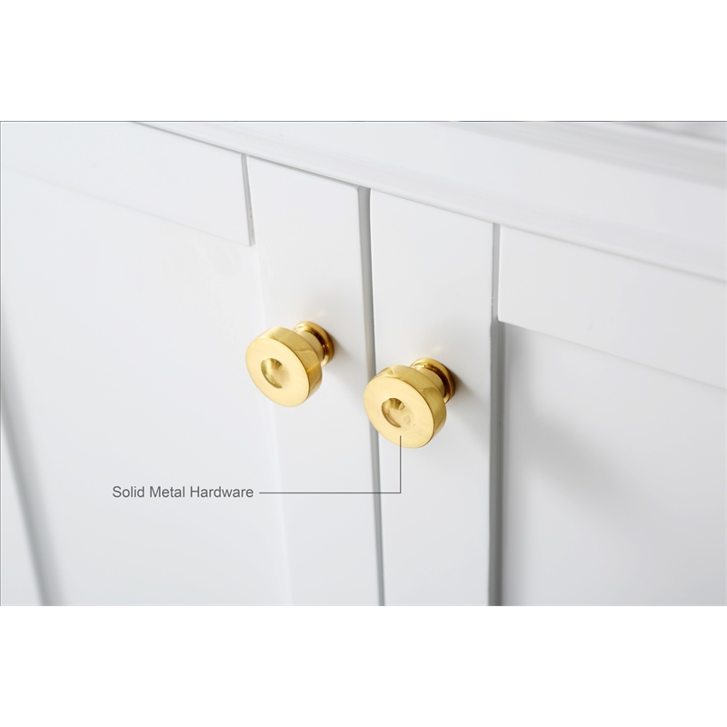 Audrey 66 in. Bath Vanity Set in White with Gold Hardware