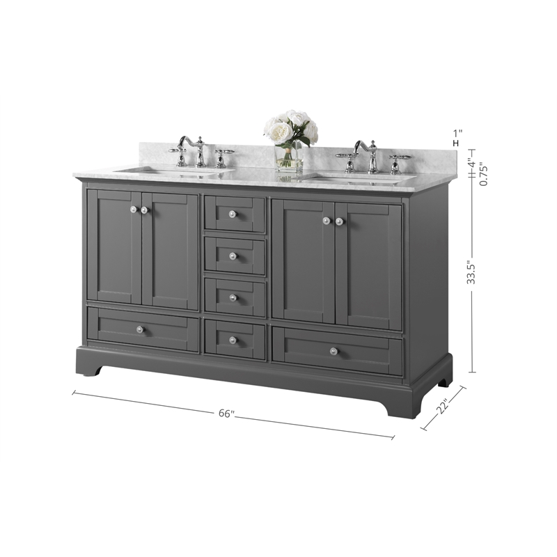 Audrey 66 in. Bath Vanity Set in Sapphire Gray
