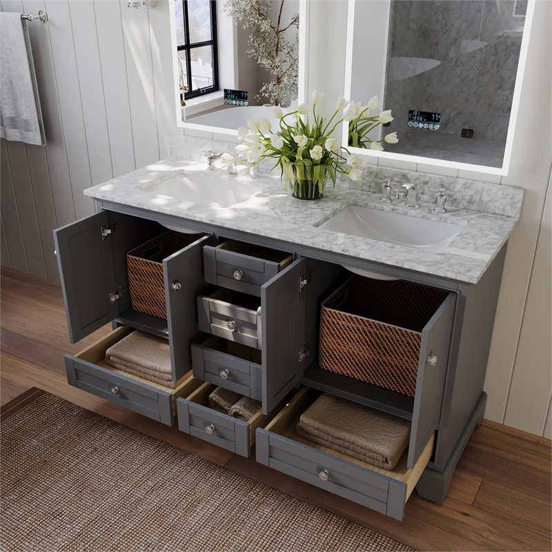 Audrey 66 in. Bath Vanity Set in Sapphire Gray