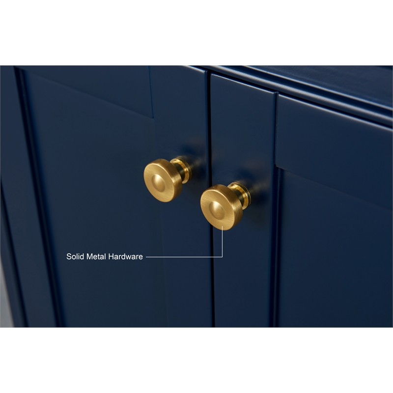 Audrey 66 in. Bath Vanity Set in Heritage Blue with Gold Hardware