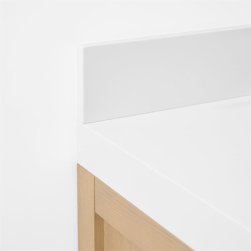 Elizabeth 48 in. Bath Vanity in Oak with White Quartz Top and Undermount Basin