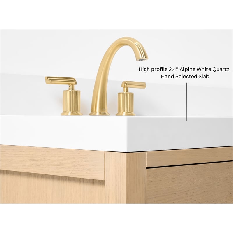 Elizabeth 48 in. Bath Vanity in Oak with White Quartz Top and Undermount Basin