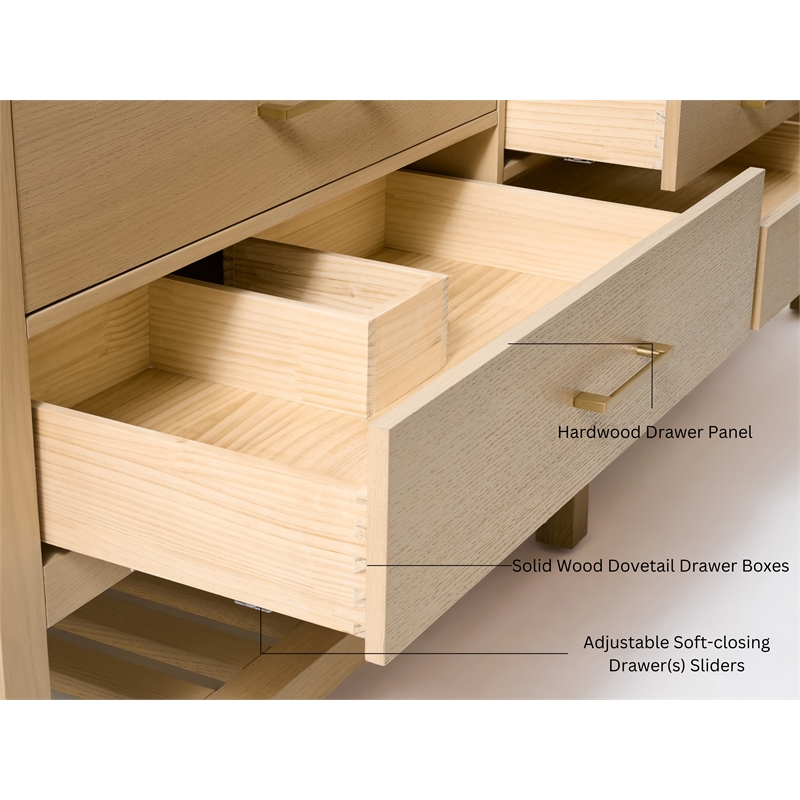 Elizabeth 60 in. Bath Vanity in Oak with White Quartz Top and Undermount Basin