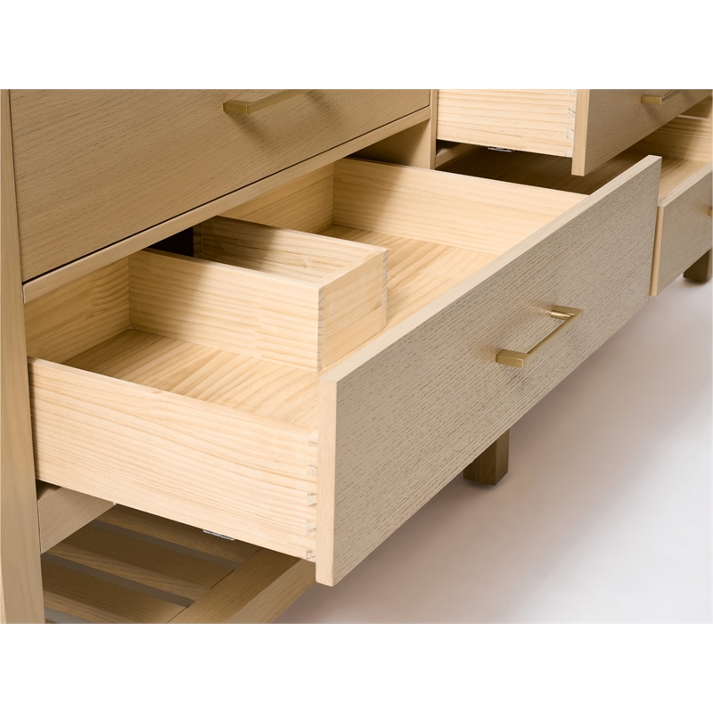 Elizabeth 84 in. Bath Vanity in Oak with White Quartz Top and Undermount Basin