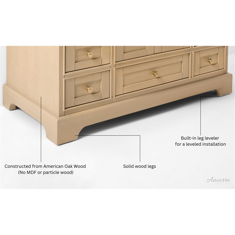 Audrey 48 in. Bath Vanity Set in Oak with White Quartz Top and Undermount Basin