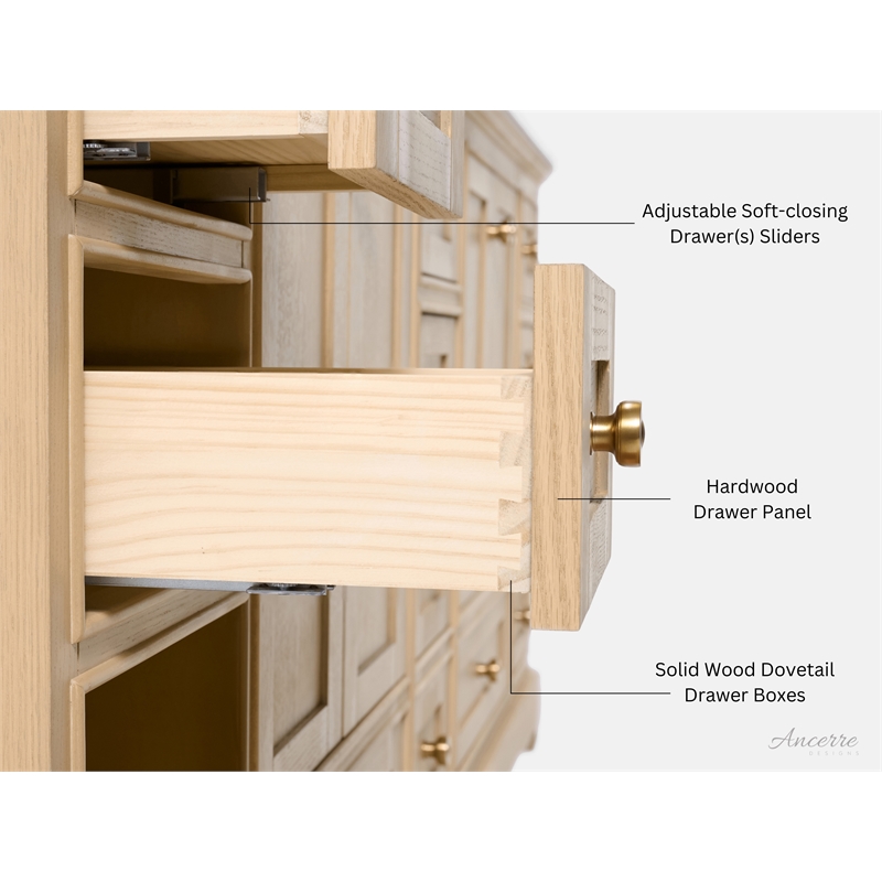 Audrey 60 in. Bath Vanity Set in Oak with White Quartz Top and Undermount Basin