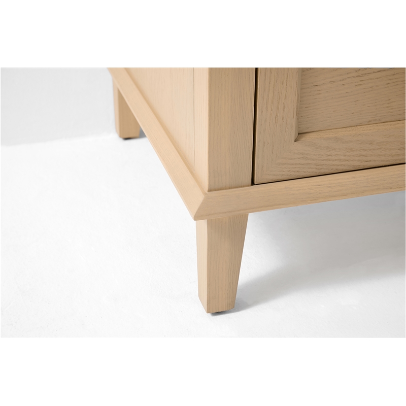Hannah 42 in. Off Centered Right Basin Vanity in Oak with White Quartz top