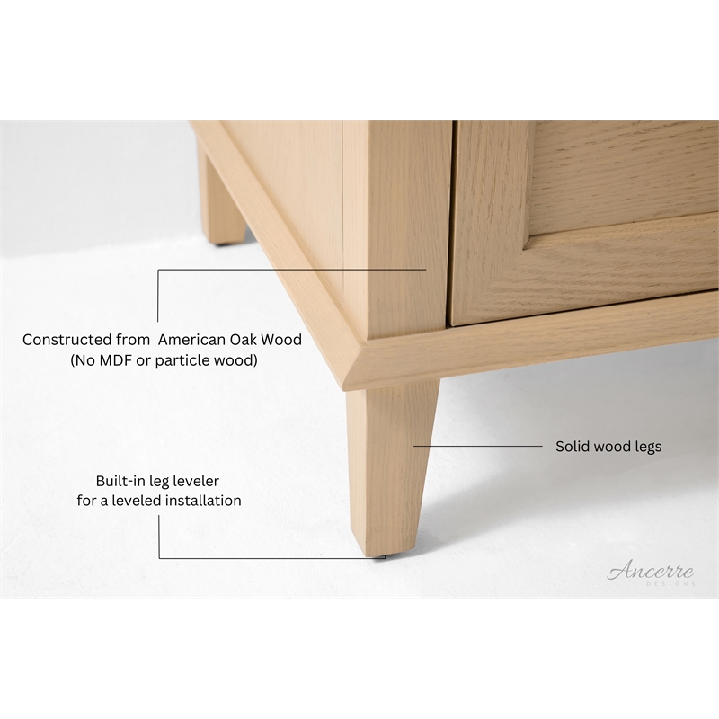 Hannah 48 in. Off Centered Right Basin Vanity Set in Oak with White Quartz top