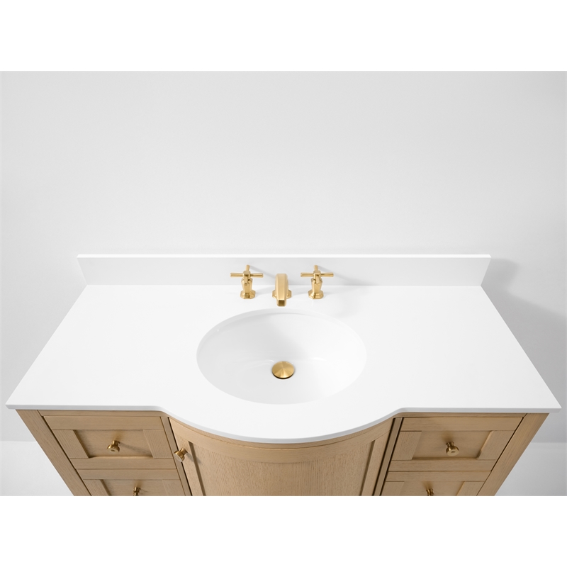 Lauren 48 in. Bath Vanity Set in Oak with White Quartz Top and Undermount Basin